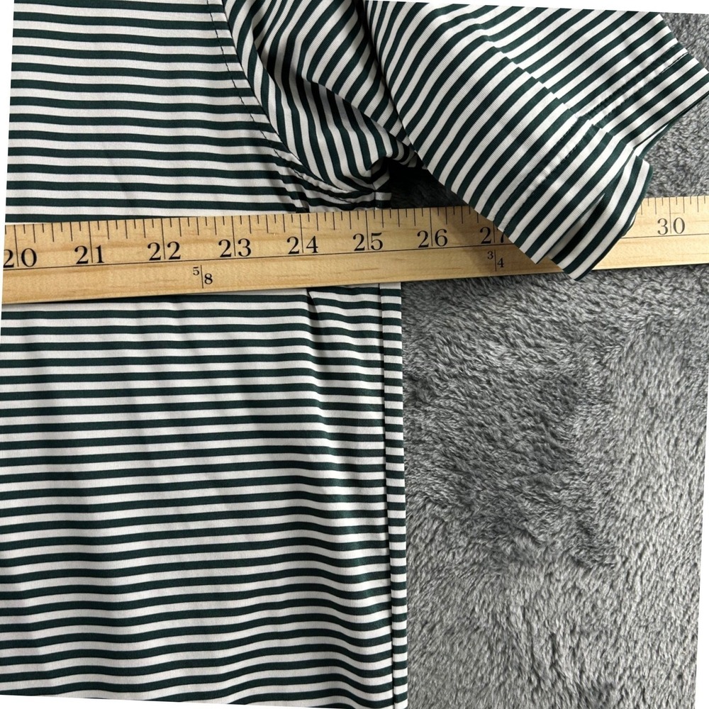 FootJoy Mens GlenRiddle Golf Club Striped Polo Shirt Green White XL Stretch FJ - Picture 8 of 9
